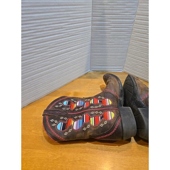 Ariat Desert Diva Leather Western 10023077 Youth Size 5 Colorful Embroidery - Picture 4 of 11